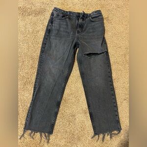 Women’s Faded Black Straight Jeans